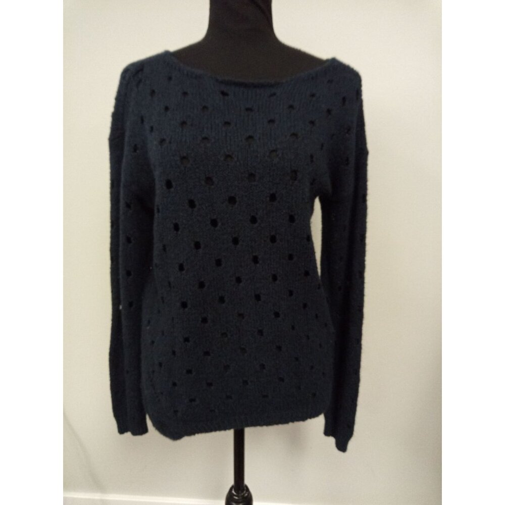 Maurices Women's Blue Crewneck Hole Design Sweater XS